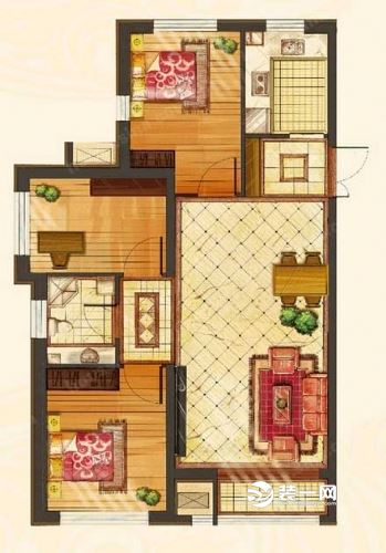 两室一厅现代简约风格设计实景图 九江装饰公