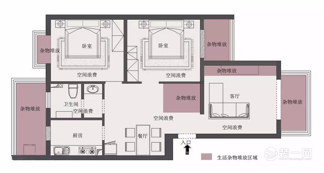 89平现代风格小户型改造装修案例